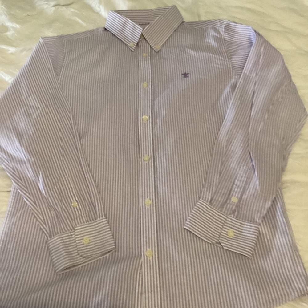 Neck&neck boys purple striped size 12 Oxford shirt